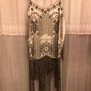 Miss Selfridge Beaded white top